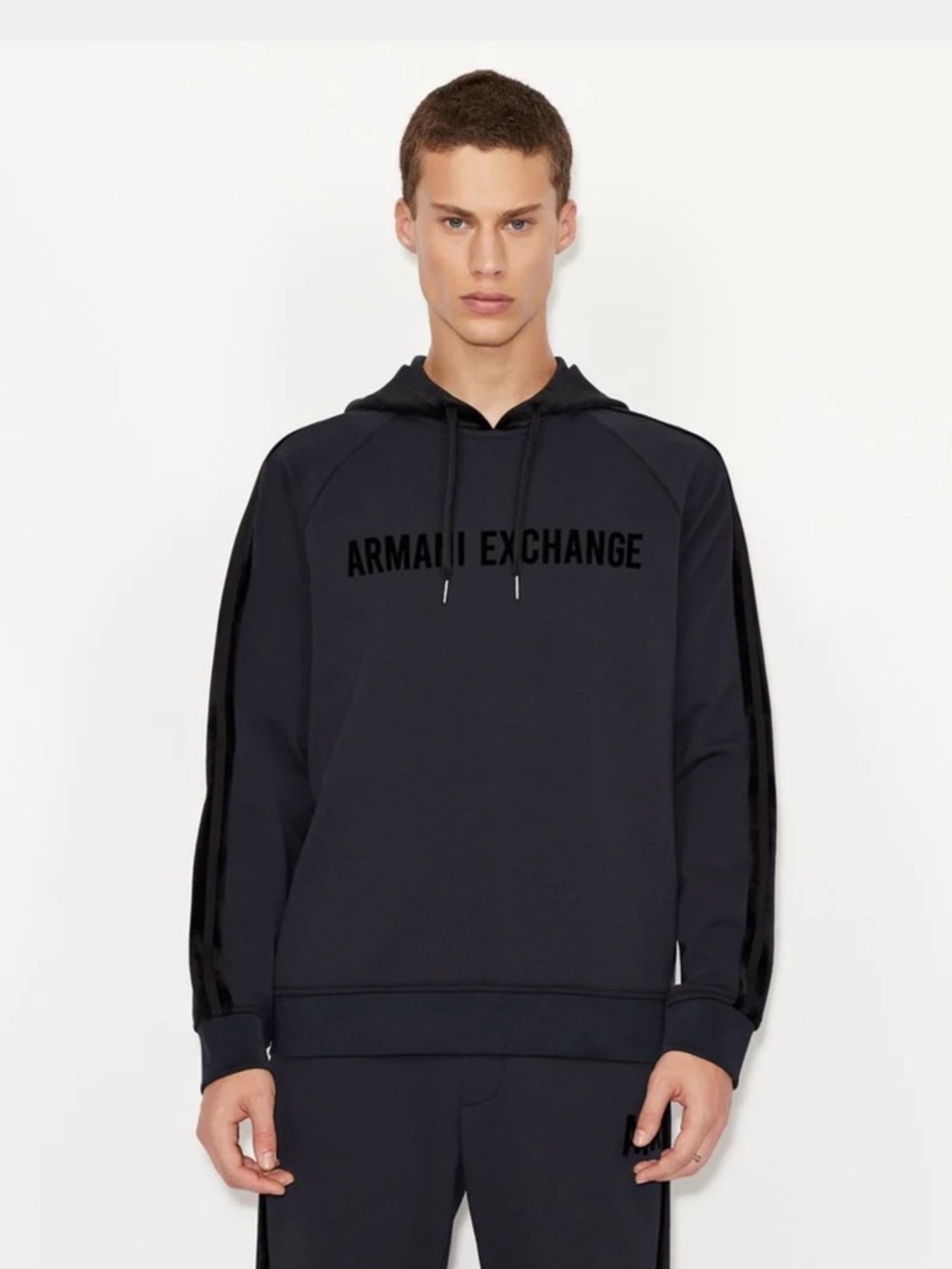 Armani Exchange Hooded Velour Sweatshirt